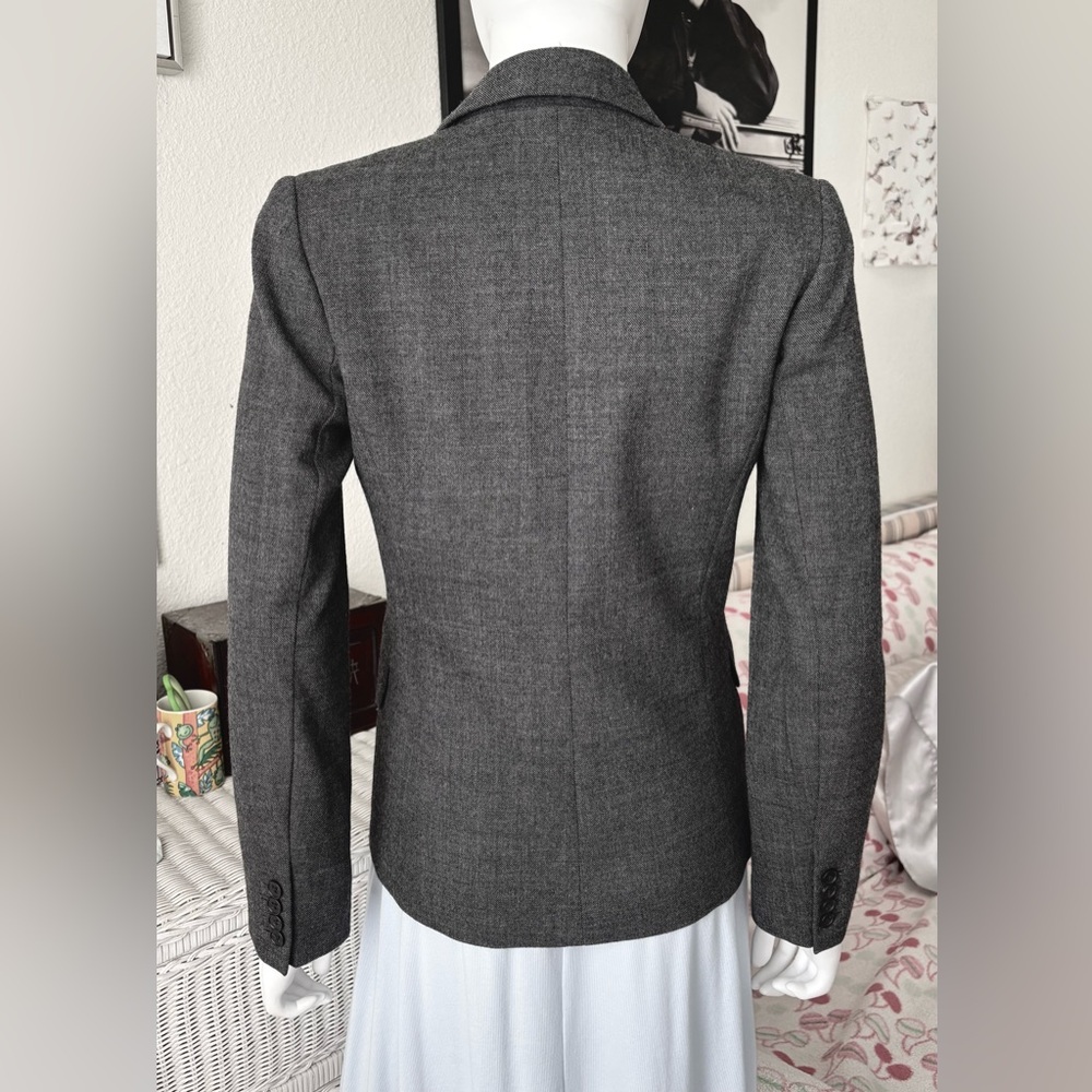 J. Crew Charcoal Grey Textured Wool Two Button Blazer Style #96382 Size 0 - Picture 5 of 12